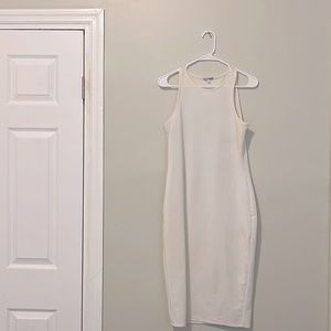 White Sleeveless Body Con Dress